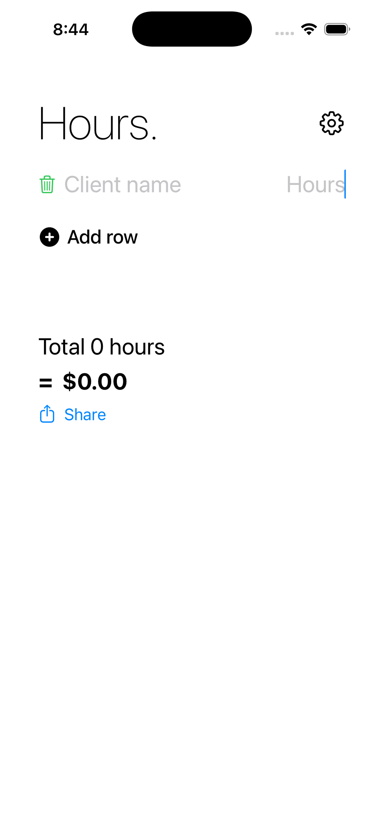Hrs. app interface screenshot 2