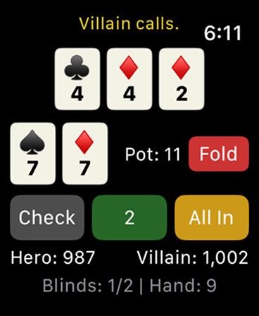 Mini Poker app interface screenshot 3