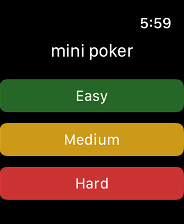 Mini Poker app interface screenshot 1